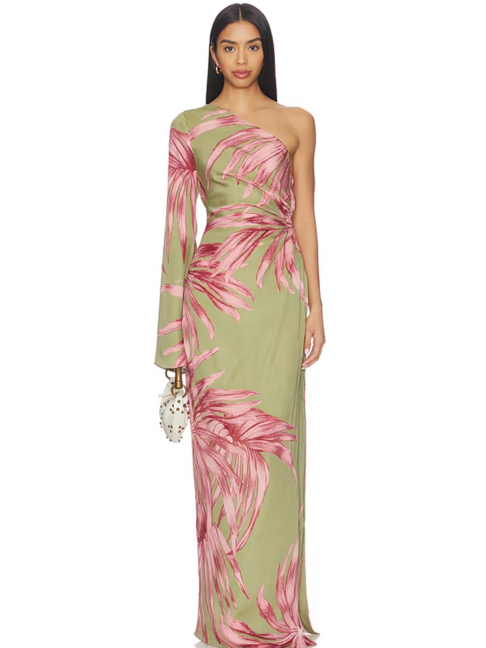 ROCOCO SAND One Shoulder Maxi Dress in Green